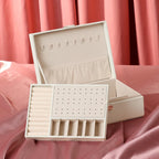 Boîte à bijoux 2 couches pour filles et femmes, cadeaux d'anniversaire, organisateur de bijoux en cuir PU avec tiroir, plateau à bijoux amovible
