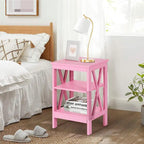 Table de chevet moderne avec 3 étagères de rangement