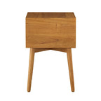 Table de chevet compacte à 2 tiroirs en bois style Mid-Century Modern