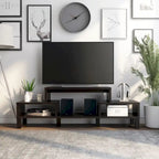  Rami Modern 3-Shelf Espresso Finish TV Stand, Sleek Media Console for Living Room Entertainment