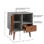 Table de chevet de rangement grise