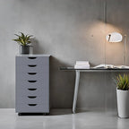 Meuble de rangement à tiroirs pour bureau 7 tiroirs, unité de classement mobile avec roulettes pivotantes, rangement d'artisanat pour la maison, le bureau
