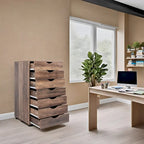 Meuble de rangement à tiroirs pour bureau 7 tiroirs, unité de classement mobile avec roulettes pivotantes, rangement d'artisanat pour la maison, le bureau