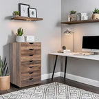 Meuble de rangement à tiroirs pour bureau 7 tiroirs, unité de classement mobile avec roulettes pivotantes, rangement d'artisanat pour la maison, le bureau