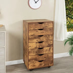 Meuble de rangement à tiroirs pour bureau 7 tiroirs, unité de classement mobile avec roulettes pivotantes, rangement d'artisanat pour la maison, le bureau