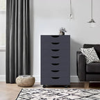 Meuble de rangement à tiroirs pour bureau 7 tiroirs, unité de classement mobile avec roulettes pivotantes, rangement d'artisanat pour la maison, le bureau