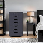 Meuble de rangement à tiroirs pour bureau 7 tiroirs, unité de classement mobile avec roulettes pivotantes, rangement d'artisanat pour la maison, le bureau