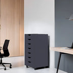 Meuble de rangement à tiroirs pour bureau 7 tiroirs, unité de classement mobile avec roulettes pivotantes, rangement d'artisanat pour la maison, le bureau