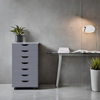 Meuble de rangement à tiroirs pour bureau 7 tiroirs, unité de classement mobile avec roulettes pivotantes, rangement d'artisanat pour la maison, le bureau