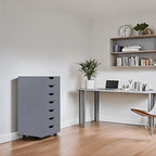 Meuble de rangement à tiroirs pour bureau 7 tiroirs, unité de classement mobile avec roulettes pivotantes, rangement d'artisanat pour la maison, le bureau