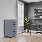 Meuble de rangement à tiroirs pour bureau 7 tiroirs, unité de classement mobile avec roulettes pivotantes, rangement d'artisanat pour la maison, le bureau