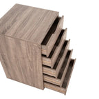 Commode à 5 tiroirs, commode de rangement en bois avec roulettes, organisateur de rangement pour travaux manuels et unité de rangement de bureau avec tiroirs