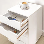 Commode à 5 tiroirs, commode de rangement en bois avec roulettes, organisateur de rangement pour travaux manuels et unité de rangement de bureau avec tiroirs
