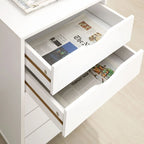 Commode à 5 tiroirs, commode de rangement en bois avec roulettes, organisateur de rangement pour travaux manuels et unité de rangement de bureau avec tiroirs