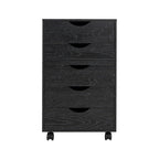 Commode à 5 tiroirs, commode de rangement en bois avec roulettes, organisateur de rangement pour travaux manuels et unité de rangement de bureau avec tiroirs
