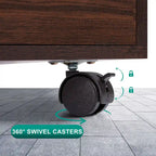 Commode à 5 tiroirs, commode de rangement en bois avec roulettes, organisateur de rangement pour travaux manuels et unité de rangement de bureau avec tiroirs