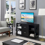 Meuble TV de luxe avec 2 tiroirs et étagères, pour téléviseurs jusqu'à 55 pouces