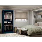 Armoire penderie moderne double ouverte de 35,9 po avec 2 tringles de suspension