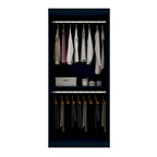 Armoire penderie moderne double ouverte de 35,9 po avec 2 tringles de suspension