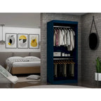 Armoire penderie moderne double ouverte de 35,9 po avec 2 tringles de suspension