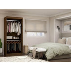 Armoire penderie moderne double ouverte de 35,9 po avec 2 tringles de suspension