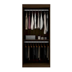 Armoire penderie moderne double ouverte de 35,9 po avec 2 tringles de suspension