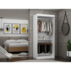 Armoire penderie moderne double ouverte de 35,9 po avec 2 tringles de suspension