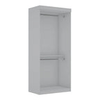 Armoire penderie moderne double ouverte de 35,9 po avec 2 tringles de suspension