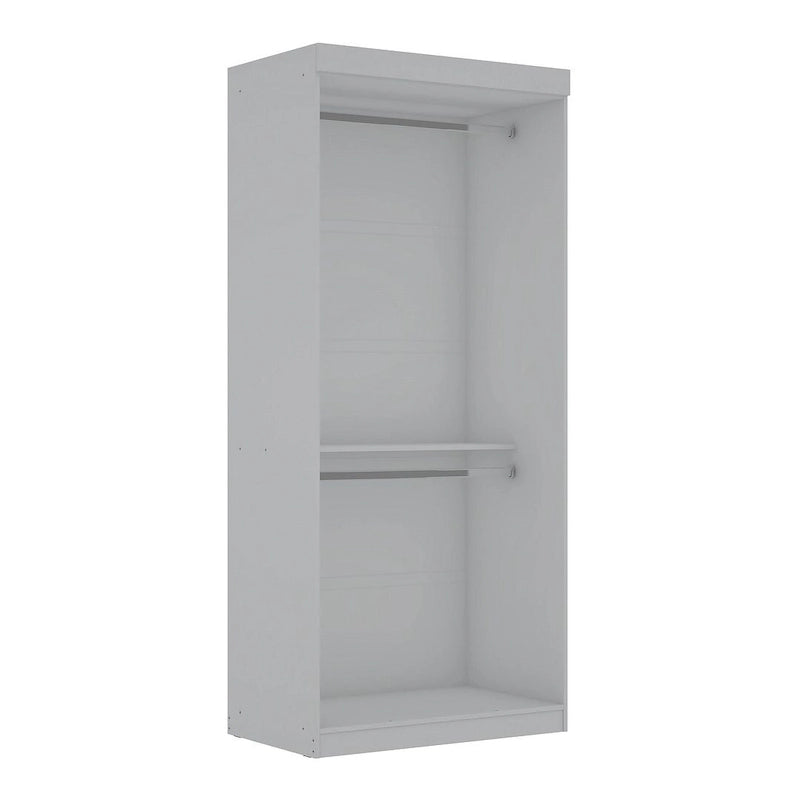 Armoire penderie moderne double ouverte de 35,9 po avec 2 tringles de suspension