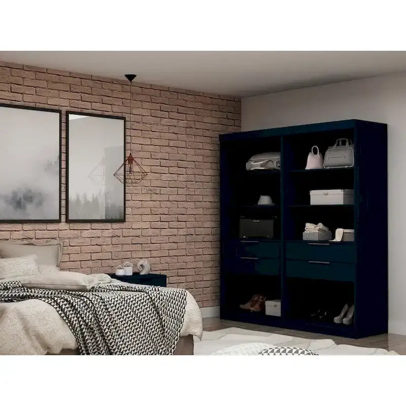 Ouvrir 2 armoires de garde-robe modernes sectionnelles