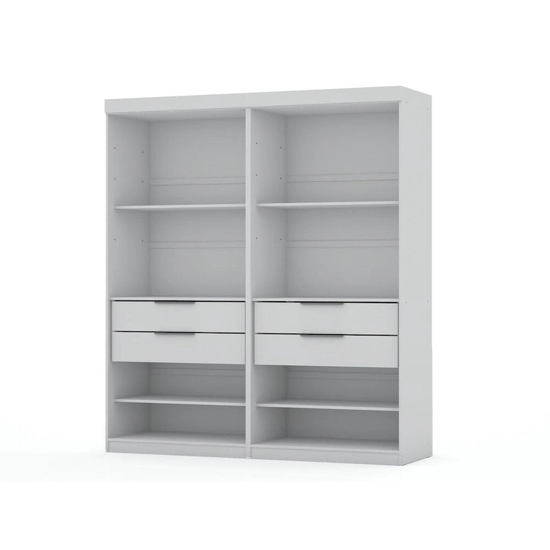 Ouvrir 2 armoires de garde-robe modernes sectionnelles