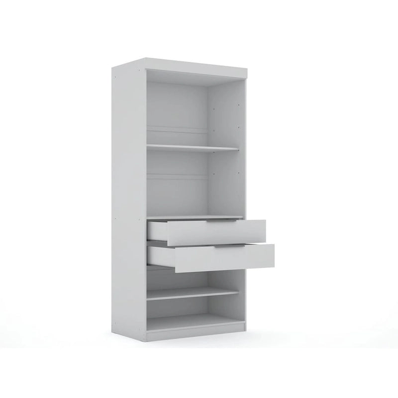 Ouvrir 2 armoires de garde-robe modernes sectionnelles