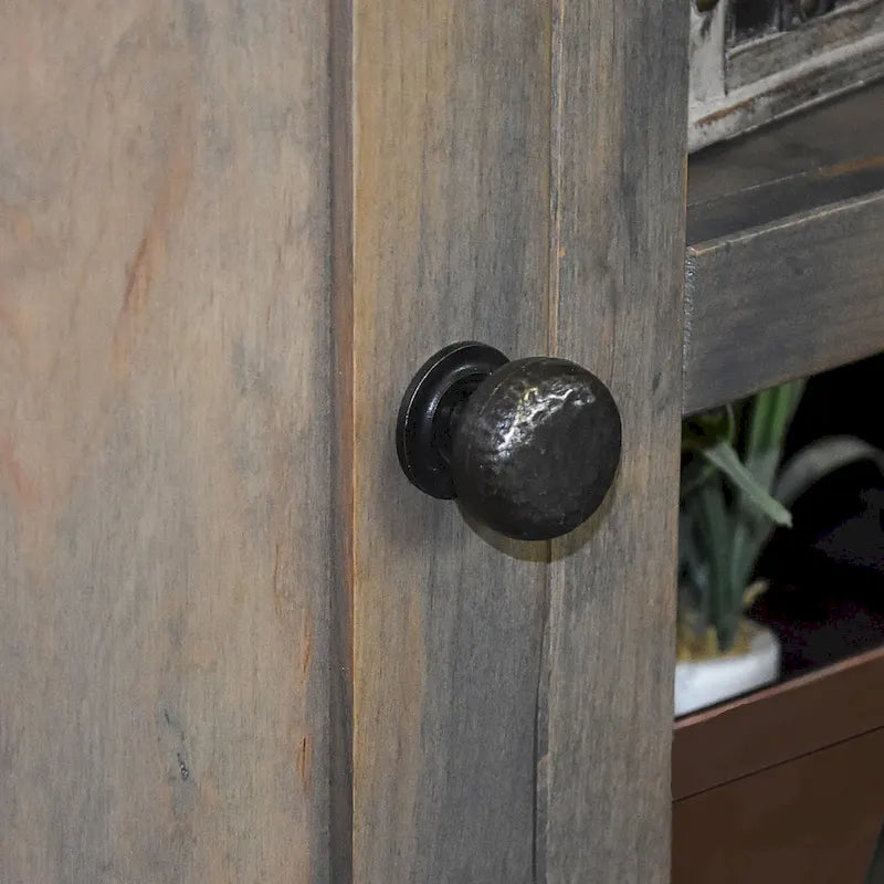 Meuble TV de 84 pouces pour téléviseurs jusqu'à 95 pouces, Aucun assemblage requis, Finition bois de grange