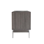 Meuble TV moderne avec base métallique, 4 portes, 60 pouces