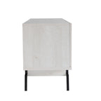 Meuble TV moderne avec base métallique, 4 portes, 60 pouces