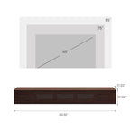 Meuble TV minimaliste avec tiroirsConsole multimédia en bois massif avec placards, porte abattante, placage noyer, entièrement assemblé