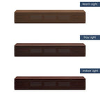 Meuble TV minimaliste avec tiroirsConsole multimédia en bois massif avec placards, porte abattante, placage noyer, entièrement assemblé