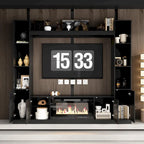 Meuble TV avec cheminée encastrable – Meuble multimédia élégant
