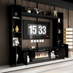 Meuble TV avec cheminée encastrable – Meuble multimédia élégant