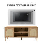 Meubles TV en rotin modernes avec portes à ouverture par pression
