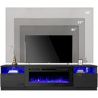 Meuble TV électrique de 36 po avec foyer, centre de divertissement et console TV pour téléviseurs jusqu'à 80 po, chauffage d'appoint moderne pour salon