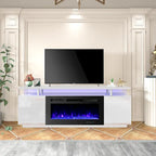Meuble TV électrique de 36 po avec foyer, centre de divertissement et console TV pour téléviseurs jusqu'à 80 po, chauffage d'appoint moderne pour salon