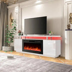 Meuble TV électrique de 36 po avec foyer, centre de divertissement et console TV pour téléviseurs jusqu'à 80 po, chauffage d'appoint moderne pour salon