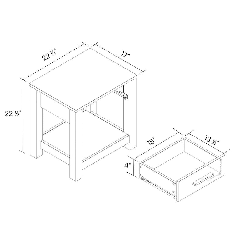 Table de chevet 1 tiroir en bois massif