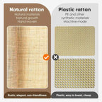 Table de chevet bohème en rotin naturel avec 2 tiroirs