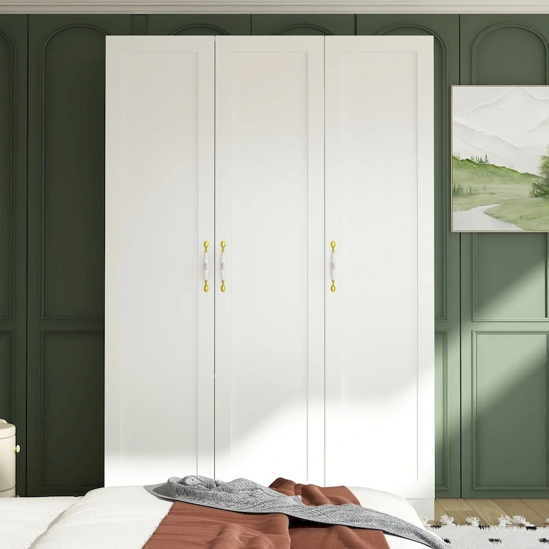 Armoire Penderie Étagères Tringle Portes Meuble de Rangement