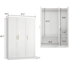 Armoire Penderie Étagères Tringle Portes Meuble de Rangement