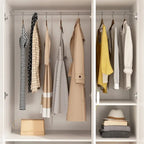 Armoire Penderie Étagères Tringle Portes Meuble de Rangement