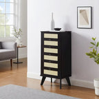 Armoire à bijoux 5 tiroirs en cannage