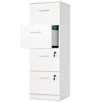 Meuble de rangement vertical verrouillable à 4 tiroirs de 130 cm de haut pour bureau à domicile
